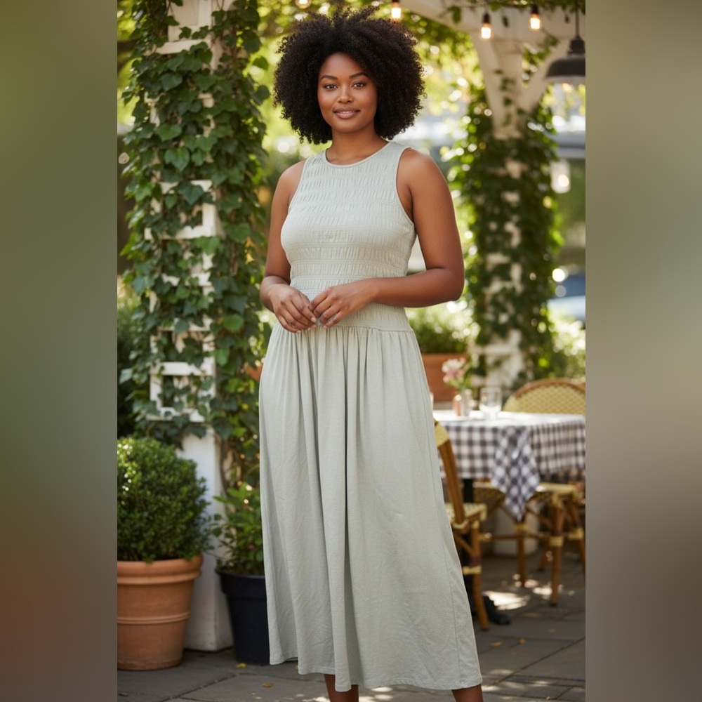 Universal Thread Sleeveless Smocked Maxi Dress - Sage Green